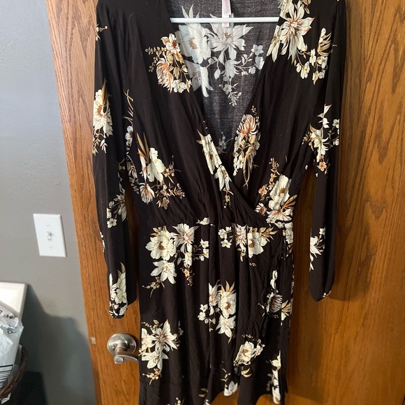 Floral brown dress - Picture 1 of 2